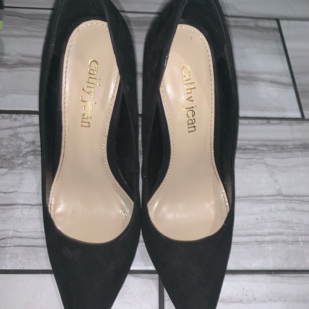 Black Velour Cathy Jean Pumps